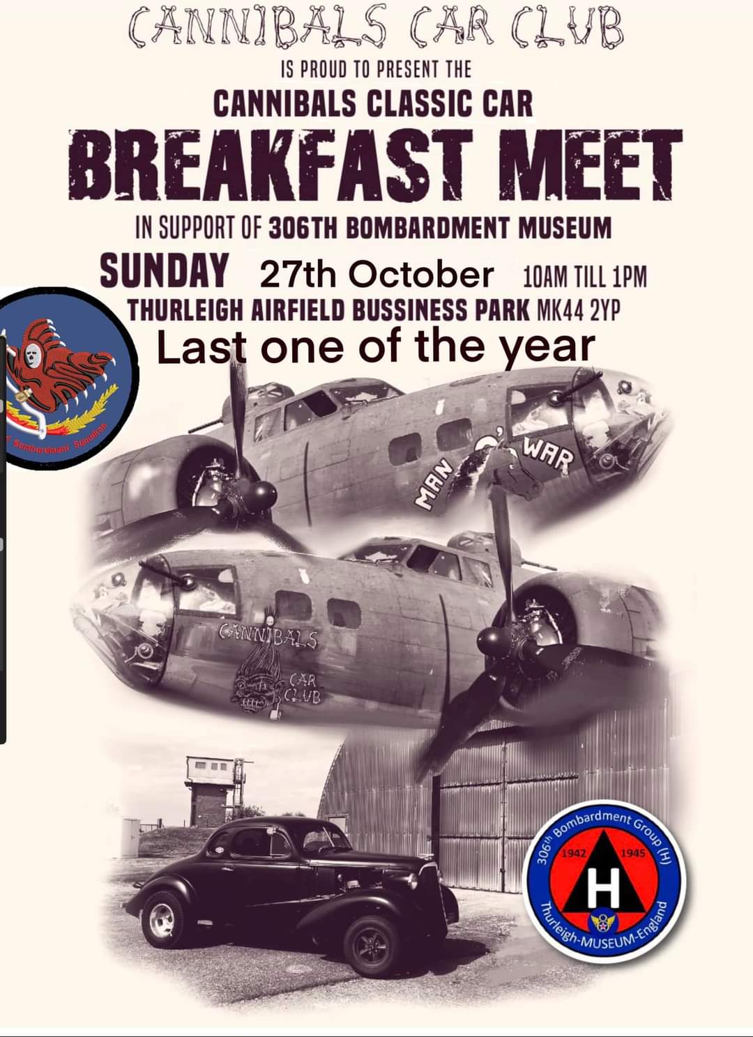 🚘🍳FREE ENTRY! Cannibals Classic Car Breakfast meet (The last meet) - Thurleigh  - Event Image 2 October 27, 2024 10:00 AM
