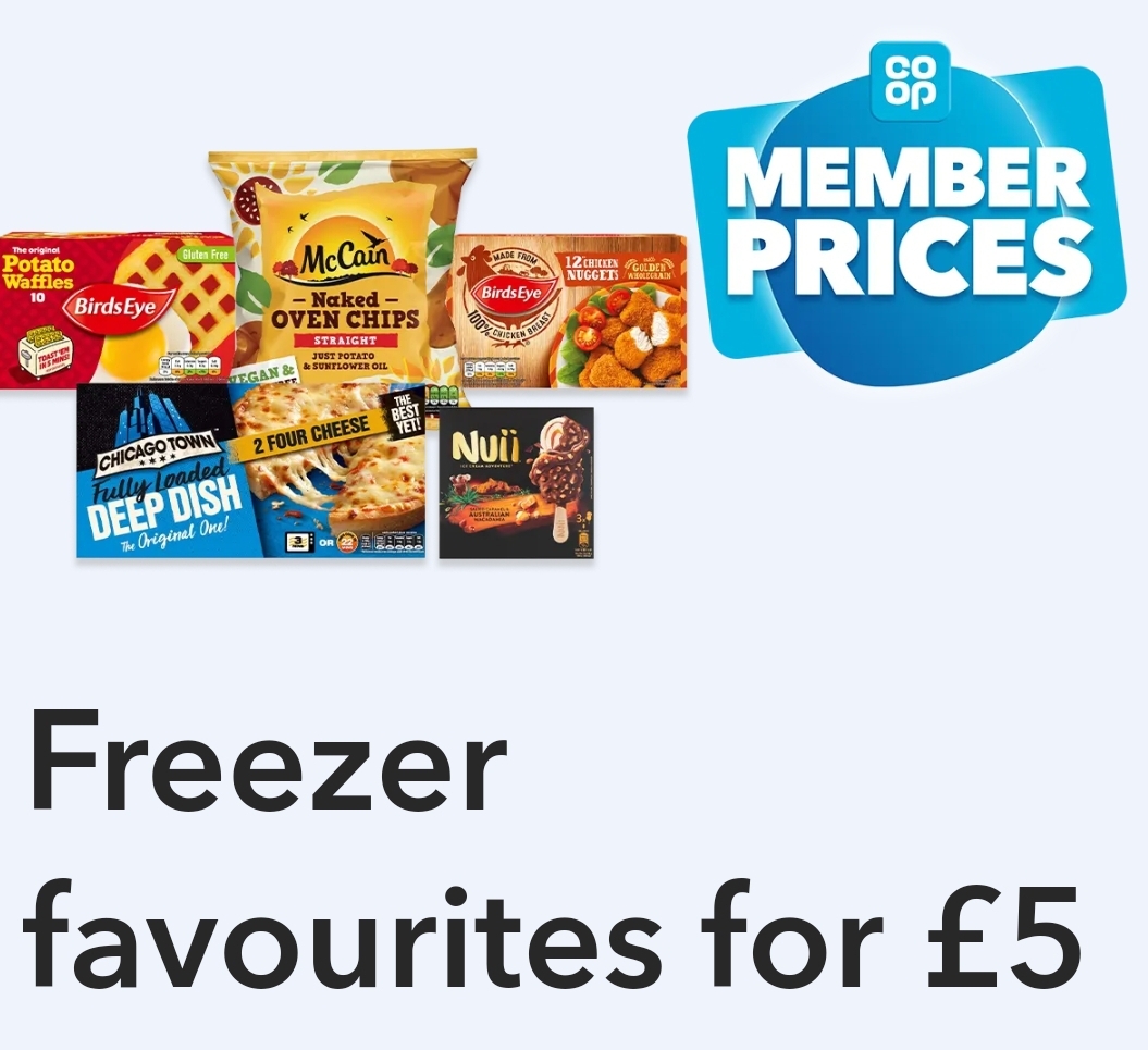 🤑 Co-op Frozen Meal Deal (£5 for members & £6 for non - members) | Categories: Food & Drink, Online, Stores 🤑 Co-op Frozen Meal Deal (£5 for members & £6 for non - members) - $5.00 (60% off) until October 29, 2024