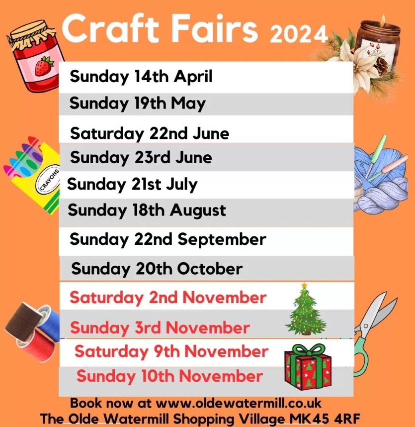 🛍 Homemade Craft Fair - The Olde Watermill Barton-le-clay  - Event Image 5 October 20, 2024 10:00 AM