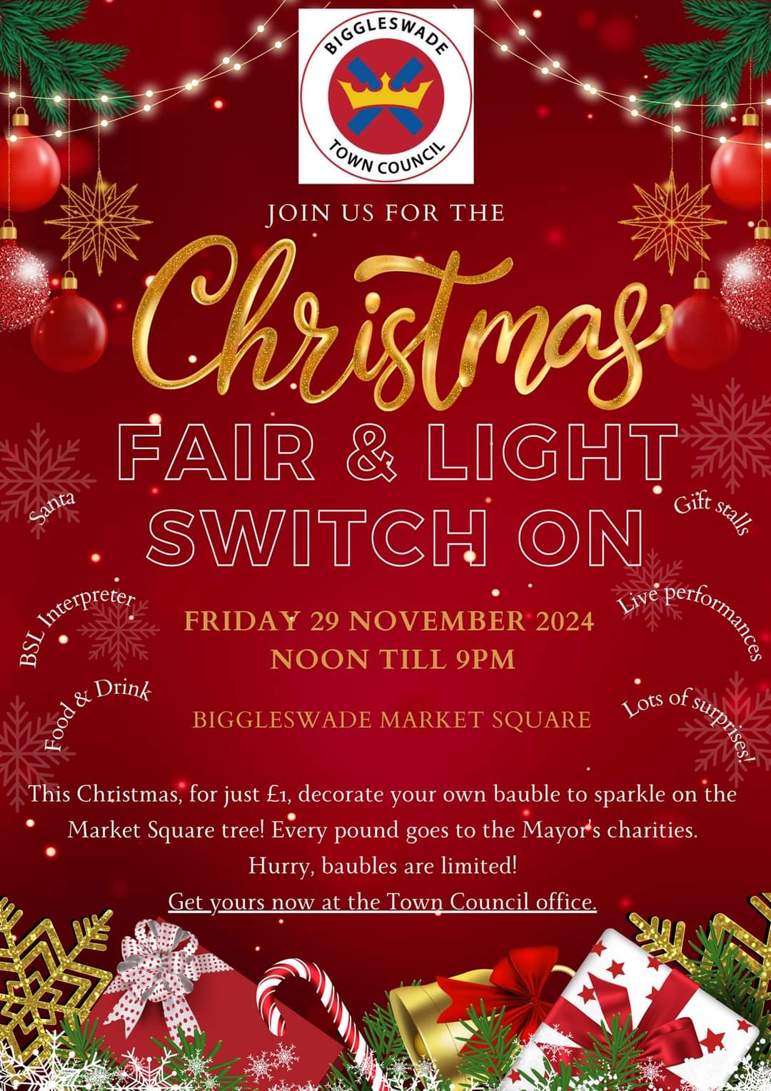 🎄BIGGLESWADE CHRISTMAS LIGHT SWITCH ON 2024 - Event Image 2 November 29, 2024 12:00 PM