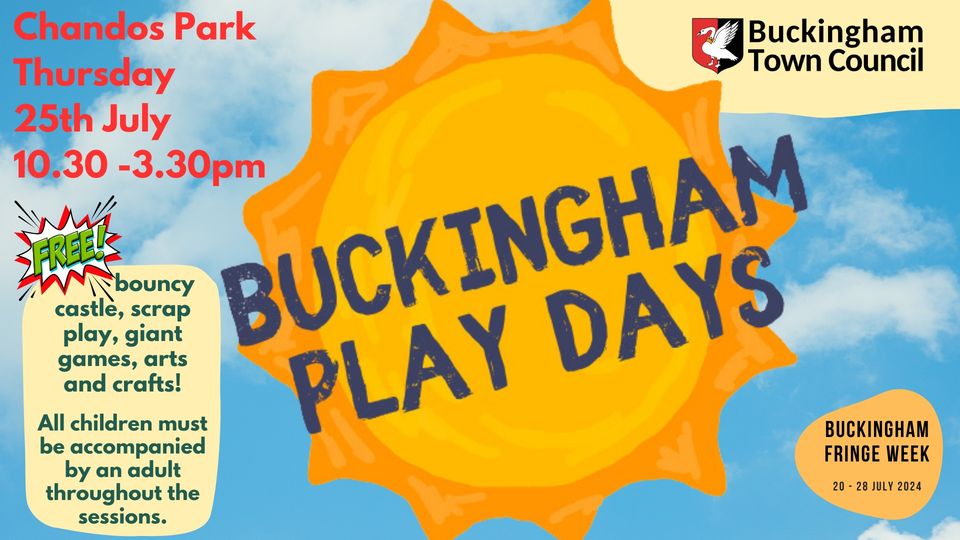 🤸‍♀️FREE! Buckingham Play Days - July 25, 2024 10:30 AM at Chandos Park, Buckingham, MK18 1AL