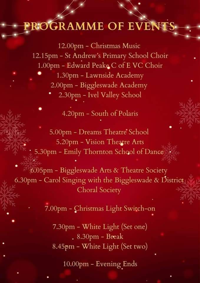 🎄BIGGLESWADE CHRISTMAS LIGHT SWITCH ON 2024 - Event Image 3 November 29, 2024 12:00 PM