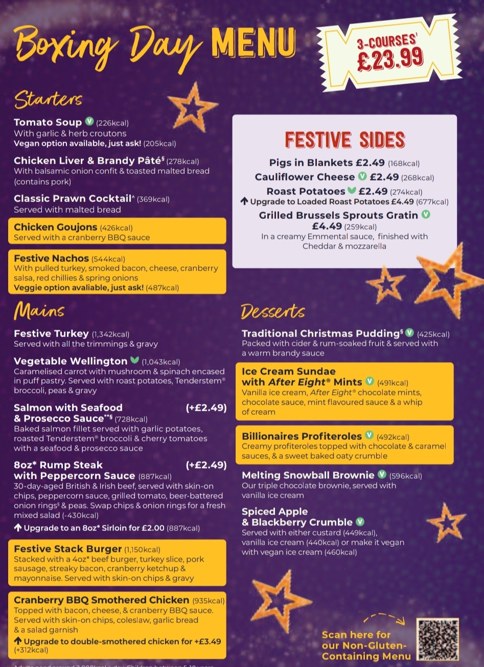 😋 Boxing Day Menu at The Willen Dragon in Milton Keynes 2024 - Event Image 2 December 26, 2024 