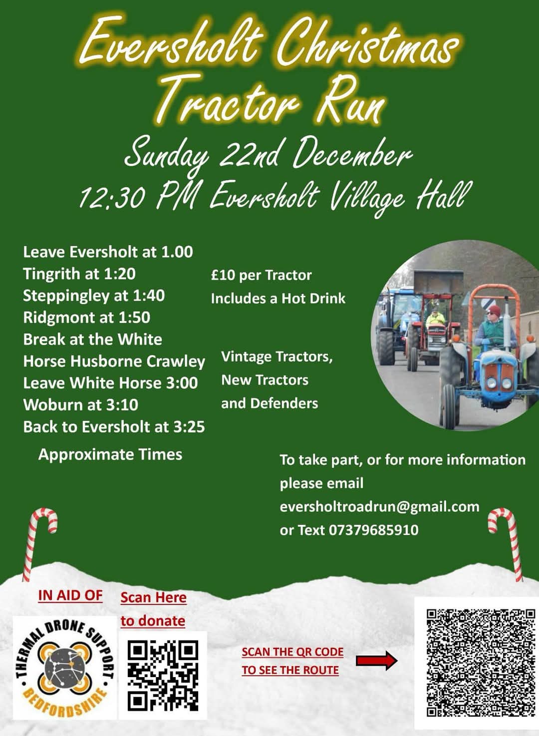 🚜🧑‍🎄 Eversholt Christmas Tractor Run 2024 - Event Image 11 December 22, 2024 12:30 PM