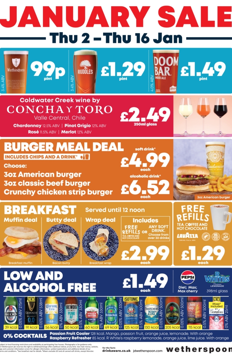 🍻 Wetherspoons January Sale 2025 - FOOD/DRINKS & STAYS | Categories: Food & Drink, Getaways, Online | Featured Deal 🍻 Wetherspoons January Sale 2025 - FOOD/DRINKS & STAYS - Valid from December 27, 2024 until January 16, 2025