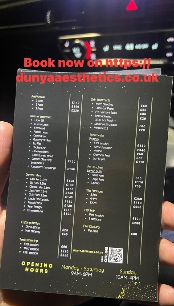 🤩 💉 Dunya Aesthetics in Bedford - Medic with an eye for artistry -   Valid from December 10, 2024 