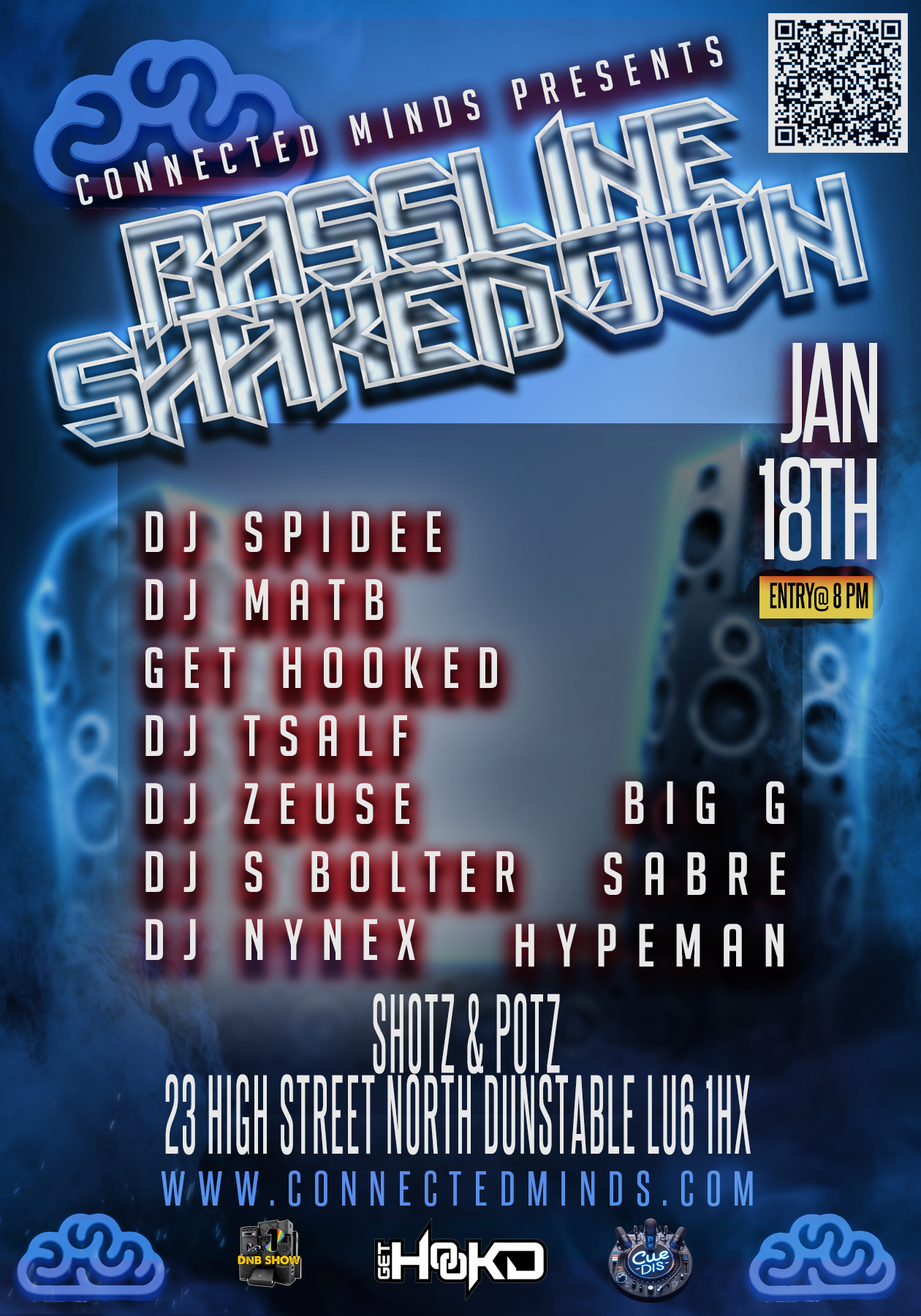🎧 Connected Minds - Shotz & Potz in Dunstable - Original Event Image | Entertainment, Indoor, Music, Nightlife, Adults, Advance Booking, Ticket Event | Suitable for: Adults Only, Toilets 🎧 Connected Minds - Shotz & Potz in Dunstable - January 18, 2025 08:00 PM at Shotz & Potz Sports Bar, 23 High Street North, Dunstable, LU6 1HX