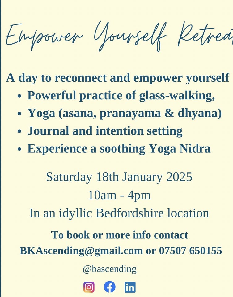 🧘♀️ Empower Yourself Retreat in Brogborough - Original Event Image | Adults, Advance Booking, Health & Wellbeing, Indoor, Outdoor, Scenic, Social, Ticket Event | Suitable for: Adults Only, Free Parking, Parking Onsite, Toilets 🧘♀️ Empower Yourself Retreat in Brogborough - January 18, 2025 10:00 AM at The Granary Yoga Studio, 2 Manor Farm, Brogborough, Beds, MK43 OYD