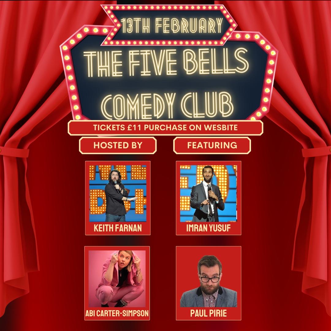 🤣 Comedy Club February 2025 at The Five Bells in Stanbridge - February 13, 2025 07:30 PM at The Five Bells, Station Road, Stanbridge, LU7 9JF Leighton Buzzard