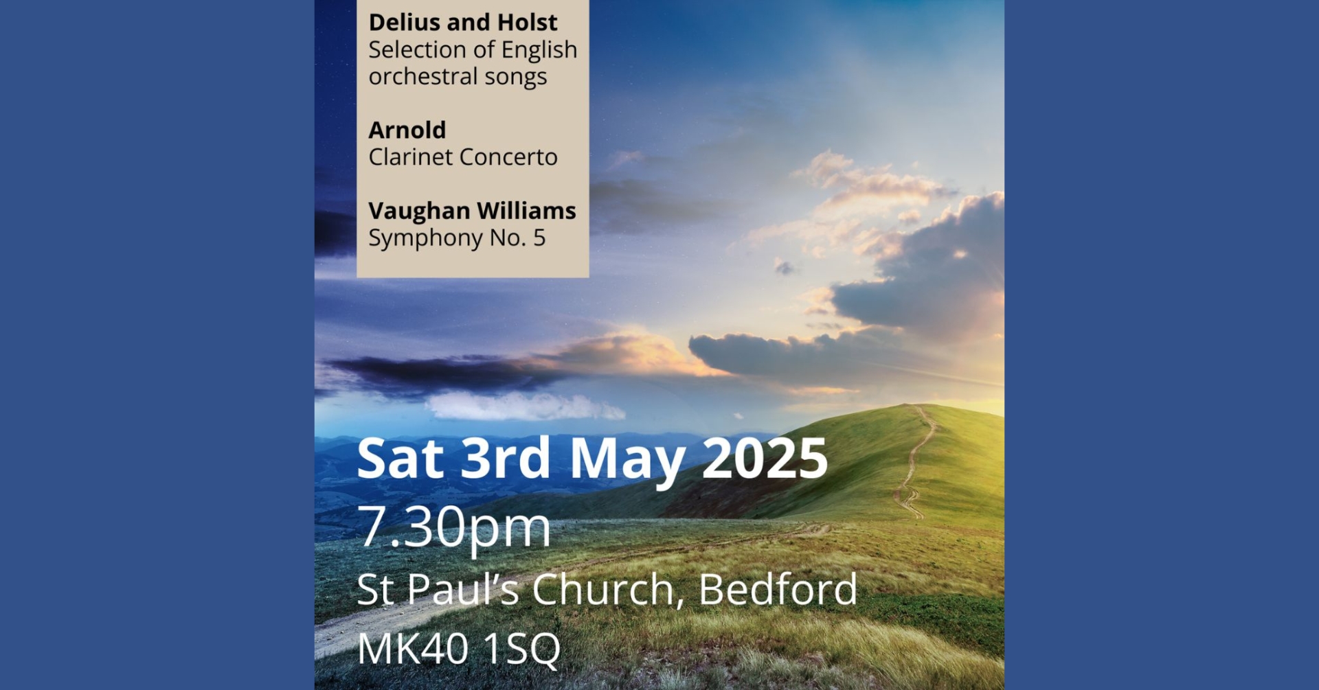 🎼 Bedford Sinfonia Concert at Saint Paul's Church - Original Event Image | Advance Booking, Entertainment, Food/Drink, Indoor, Music, Ticket Event, Adults, Date Idea, Nightlife | Suitable for: Accessible, Toilets 🎼 Bedford Sinfonia Concert at Saint Paul's Church - May 03, 2025 07:30 PM at St Paul's Church, Bedford, MK40 1SQ
