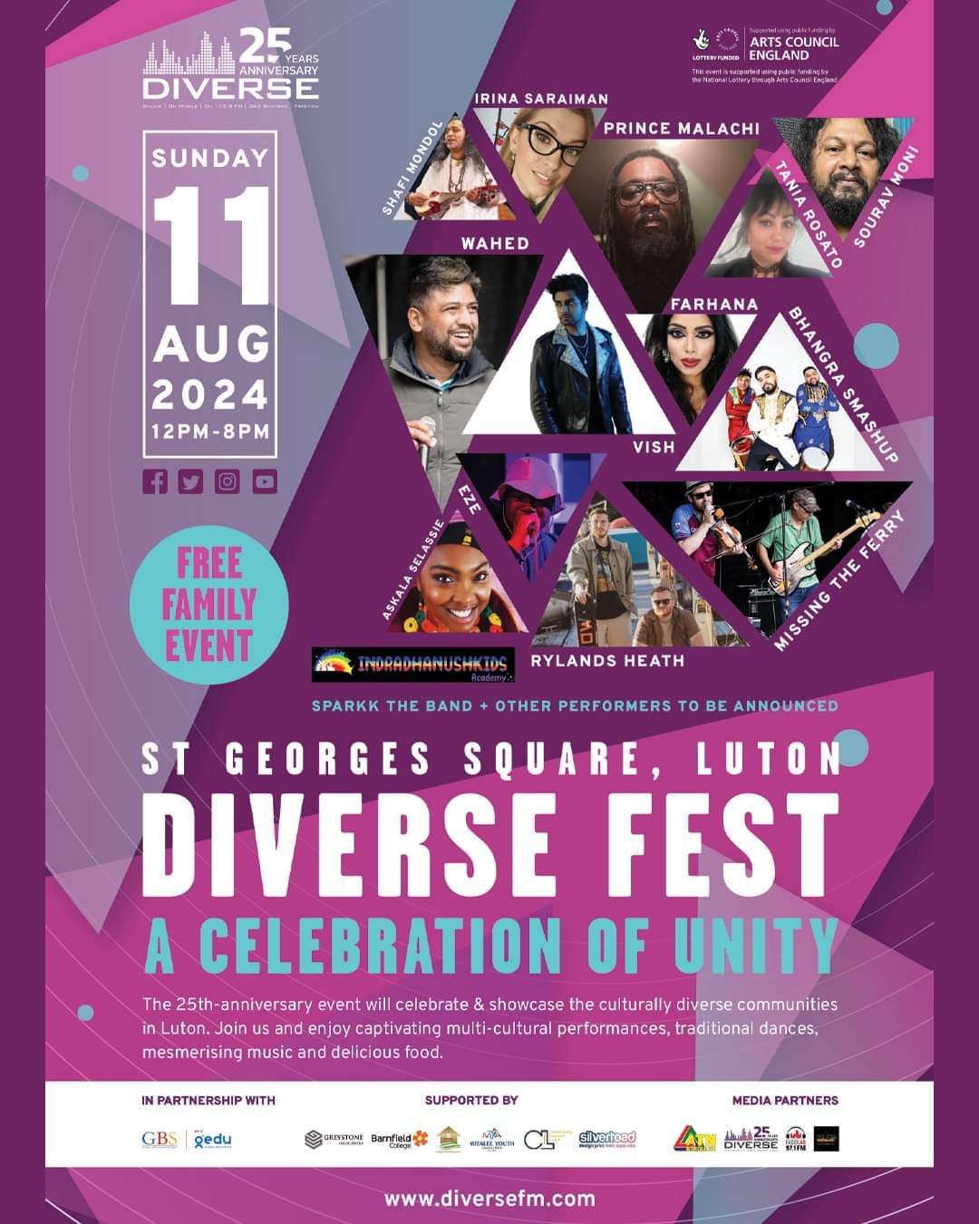 🎧 FREE!! Diverse Fest A Celebration of Unity at 8 St. Georges Square, Luton LU1 2NG | Free, Family, Fun, Music, Food/Drink, Entertainment, Outdoor | Suitable for: Family 🎧 FREE!! Diverse Fest A Celebration of Unity - Event Image 3 August 11, 2024 12:00 PM