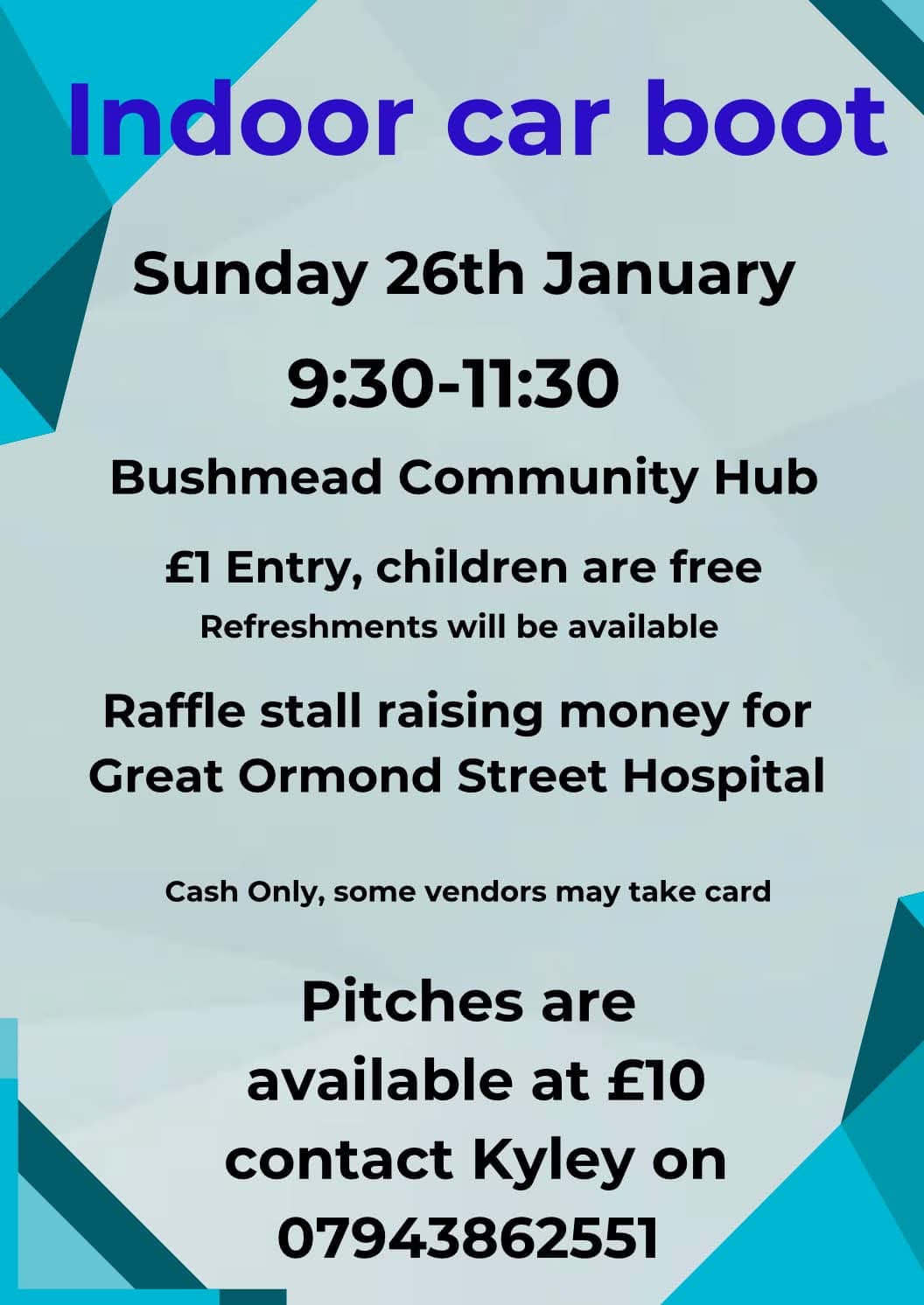 🛍 Indoor Car Boot Sale at Bushmead Community Hub in Luton at Bushmead Community Hub, Hancock Dr, Luton LU2 7SF | Adults, Car Boot, Family, Food/Drink, Indoor, Low Cost, Pay On Entry, Preloved, Rainy Days, Charity | Suitable for: Accessible, Free Parking, Parking Onsite, Toilets, Wheelchair Friendly, Family 🛍 Indoor Car Boot Sale at Bushmead Community Hub in Luton - Event Image 2 January 26, 2025 09:30 AM