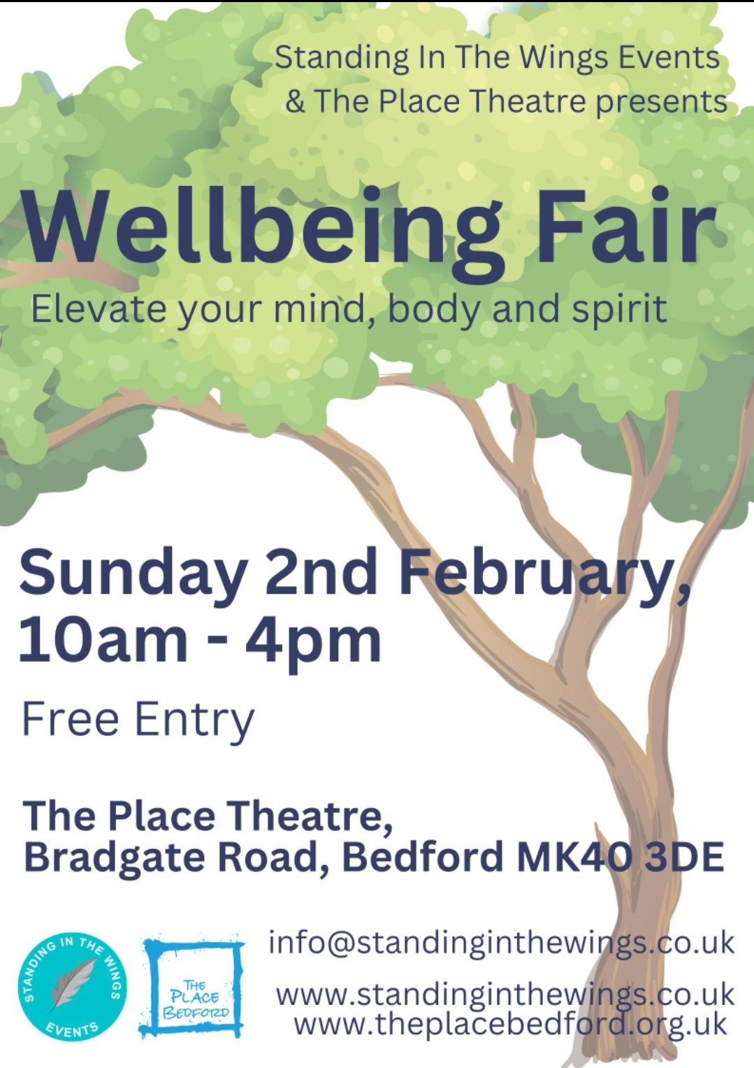 😌 FREE WELLBEING FAIR IN BEDFORD (Booking required) at The Place Theatre, Bradgate Road, Bedford, MK40 3DE | Adults, Advance Booking, Date Idea, Entertainment, Food/Drink, Indoor, Nightlife, Theatre, Ticket Event, Free Entry, Health & Wellbeing, Education, Rainy Days, Social | Suitable for: Accessible, Free Parking, Parking Onsite, Toilets, Wheelchair Friendly, Baby Changing 😌 FREE WELLBEING FAIR IN BEDFORD (Booking required) - Event Image 3 February 02, 2025 10:00 AM