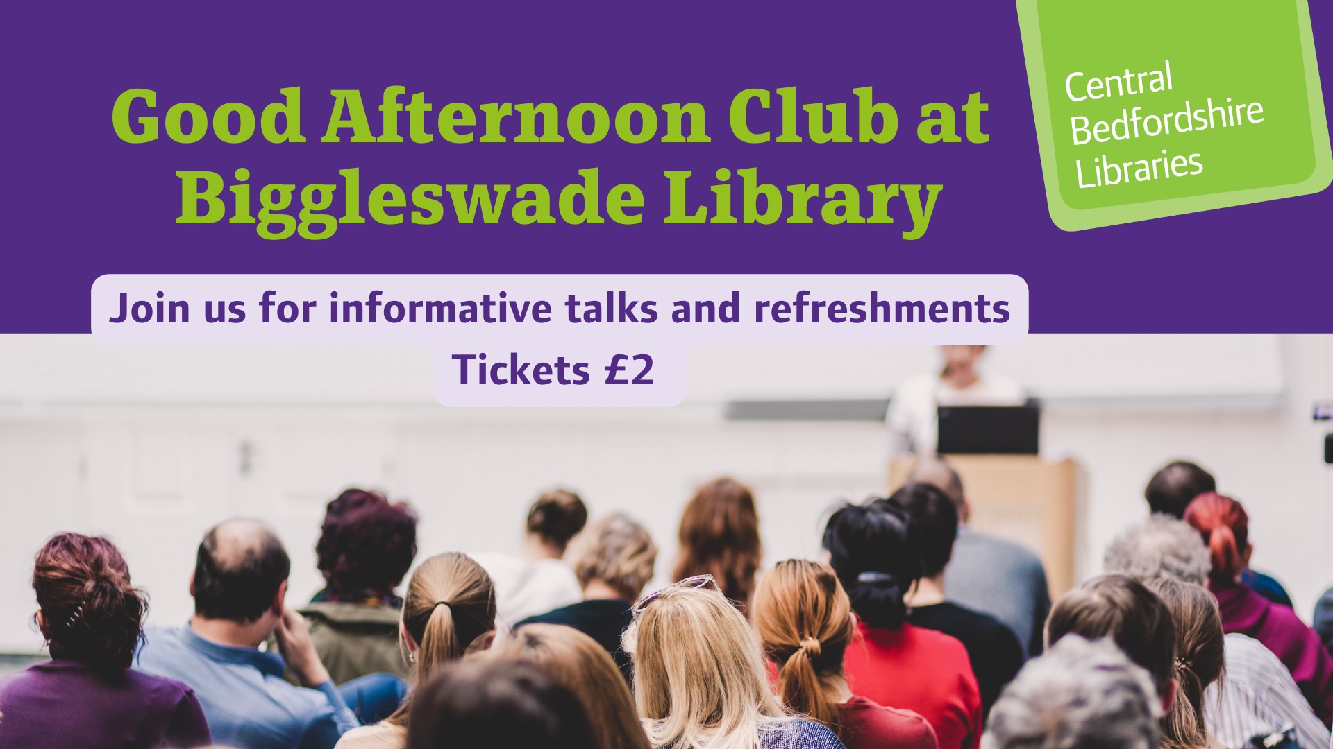 Good Afternoon Club at Biggleswade Library - February 21, 2025 02:00 PM at Biggleswade Library , 1 Chestnut Ave, Biggleswade, SG18 0LL