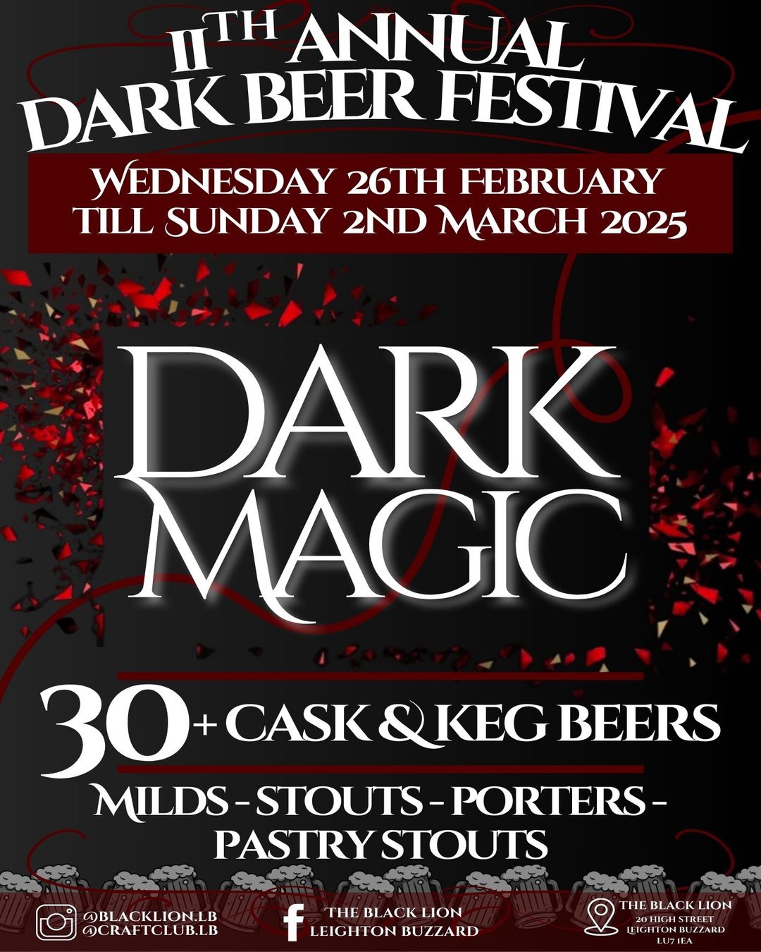 🍻 Black Lion Dark Beer Fest 2025! Leighton Buzzard - February 26, 2025 12:00 PM at Black Lion, 20 High Street, Leighton Buzzard, LU7 1EA, United Kingdom