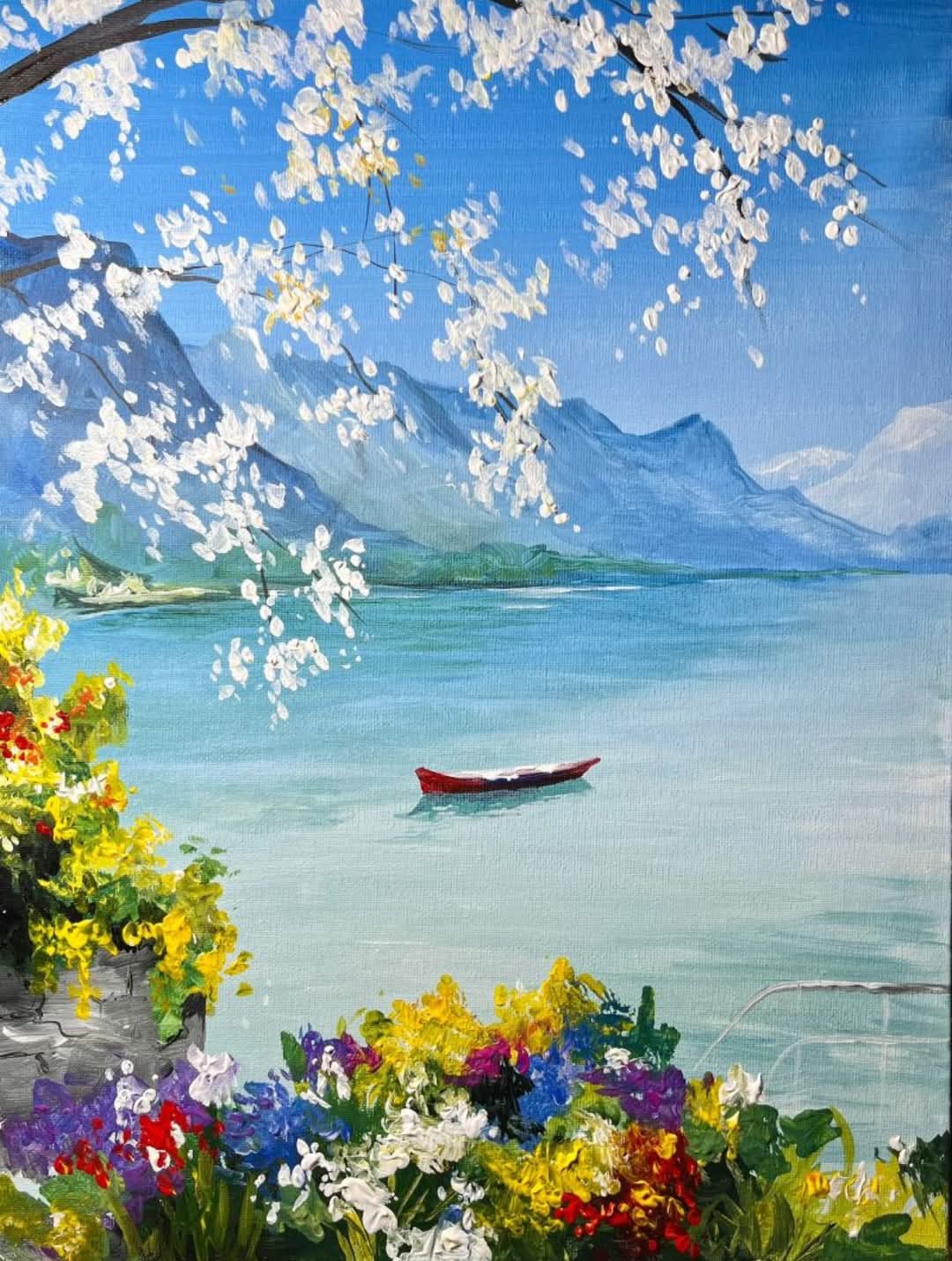 🎨🖌Join Brush Party with Jo - to paint ‘Blossom Bay’! Slip End, Luton - Event Image 4 February 25, 2025 07:00 PM