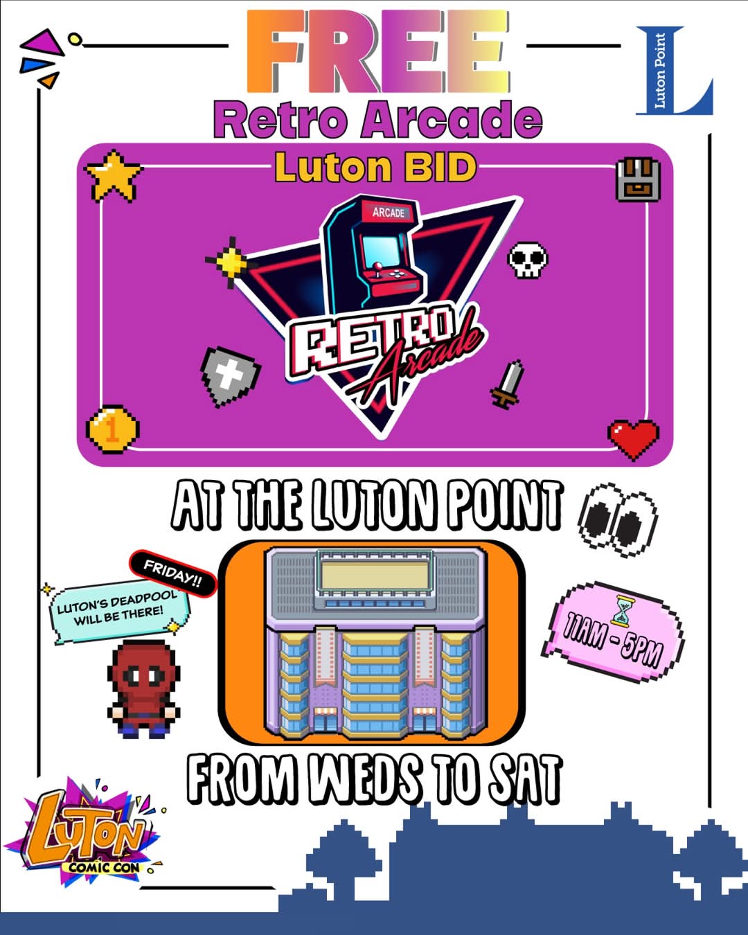 🎮 FREE Retro Arcade, Luton Shopping Centre February half term 2025 - Event Image 2 February 19, 2025 11:00 AM