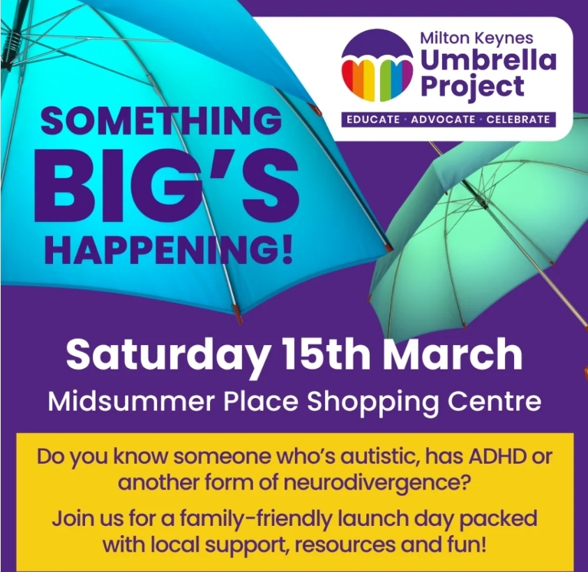 ☂️🌈 Milton Keynes Umbrella Project 2025 at Midsummer Boulevard, Milton Keynes, MK9 3GA, City of Milton Keynes, England, United Kingdom | Adults, Free, Health & Wellbeing, Indoor, SEN, Social, Education, Family, Support Group, Charity, Entertainment | Suitable for: Accessible, Baby Changing, Blue Badge Parking, Family, Parking Onsite, SEN, Toilets, Wheelchair Friendly ☂️🌈 Milton Keynes Umbrella Project 2025 - Event Image 4 March 15, 2025