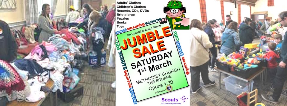 🏺Great Annual Jumble Sale in Dunstable  - March 01, 2025 01:30 PM at The Methodist Church The Square, Ashton Square, Dunstable, LU6 3HD