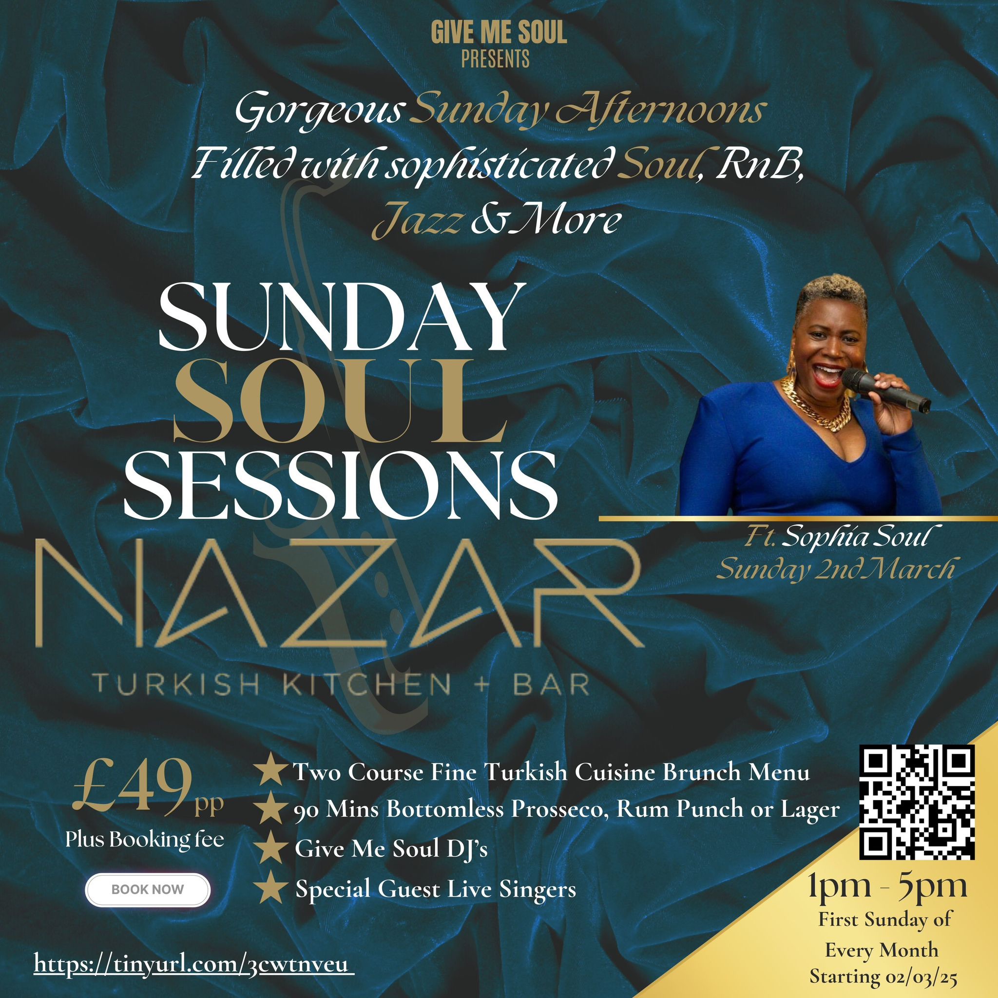 🎶 Soulful Bottomless Brunch at the Nazar Lounge, Bedford - Original Event Image | Adults, Advance Booking, Entertainment, Food/Drink, Fun, Indoor, Rainy Days, Ticket Event, Tickets, Date Idea, Music | Suitable for: Toilets 🎶 Soulful Bottomless Brunch at the Nazar Lounge, Bedford - March 02, 2025 01:00 PM at The Nazar Lounge, 17 High Street, Bedford MK40 1RN