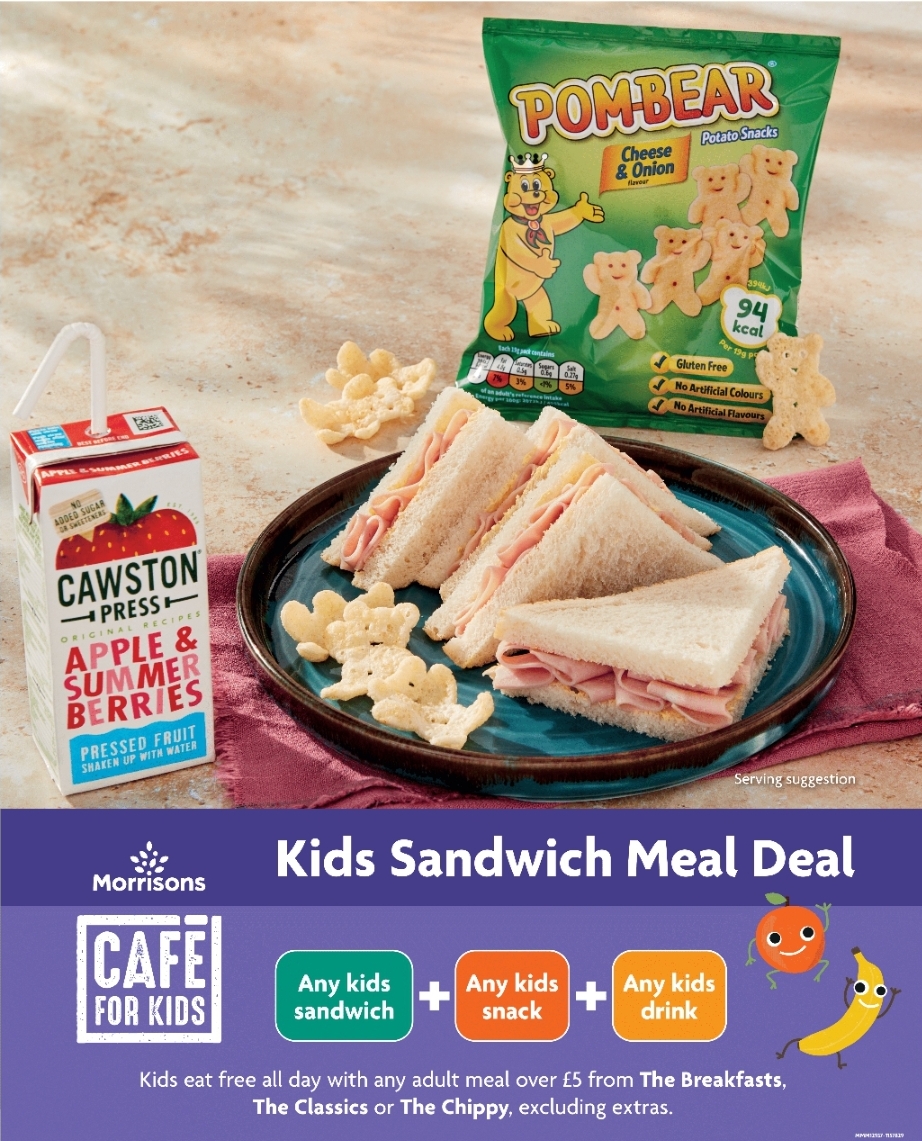🤩 Kids eat FREE at Morrisons Cafe when you buy an adult meal for £5 or more.... | Categories: Food & Drink, Stores 🤩 Kids eat FREE at Morrisons Cafe when you buy an adult meal for £5 or more.... -