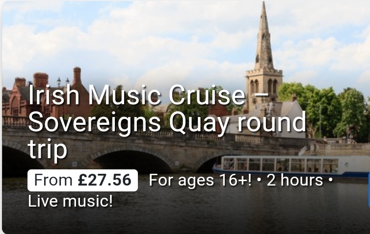🍀 Irish Music Cruise – Sovereigns Quay round trip - Event Image 2 August 15, 2024 07:30 PM