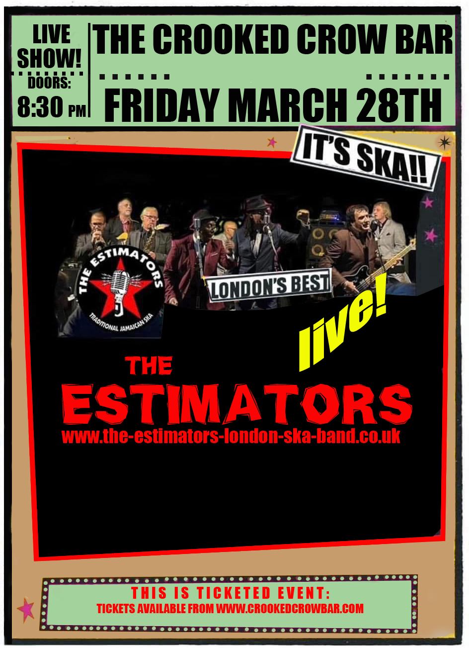 ❤️💛💚 The Estimators at The Crooked Crow Bar, Leighton Buzzard - March 28, 2025 08:30 PM at The Crooked Crow Bar, 27 Waterborne Walk, Leighton Buzzard, LU7 1DH