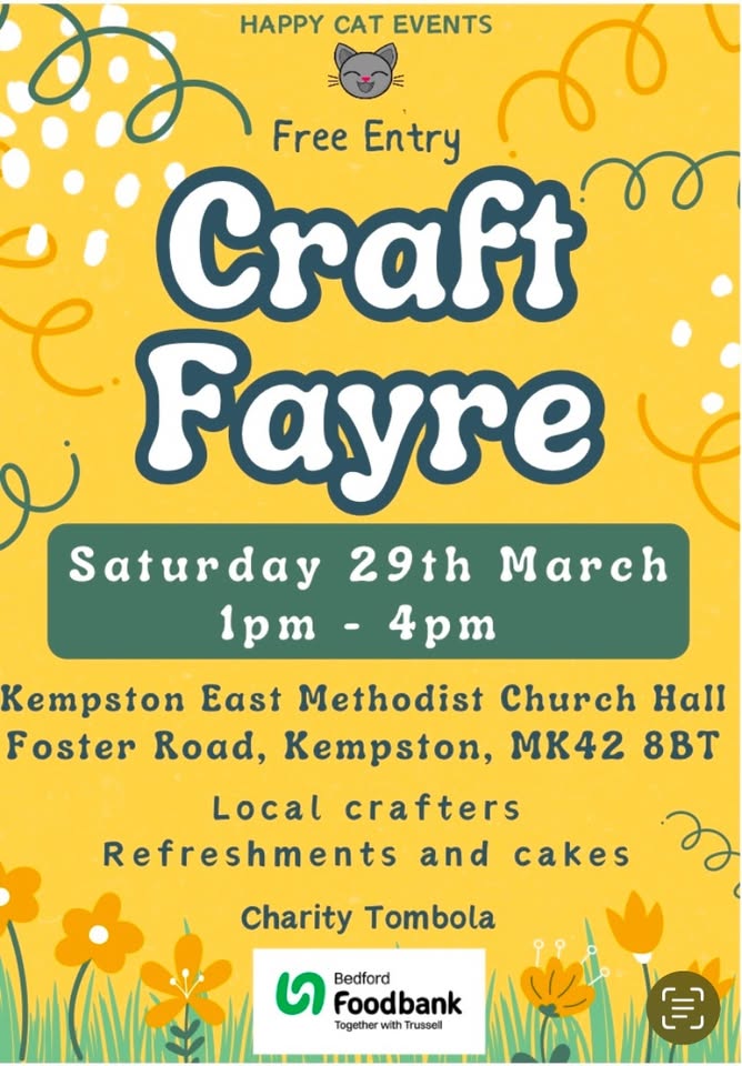 🌸 Kempston East Methodist Church Hall Spring Fayre 2025 - March 29, 2025 01:00 PM at Kempston East Methodist, Church Hall, Foster Road, MK42 8BT
