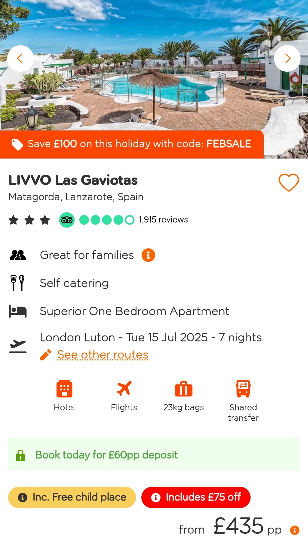 🛩 Easyjet Holiday February 2025 Deals (using a discount code) | Categories: Getaways, Online 🛩 Easyjet Holiday February 2025 Deals (using a discount code) - Valid from February 24, 2025