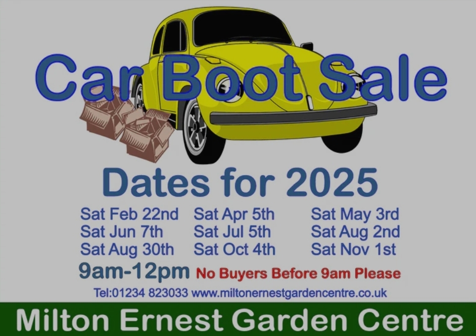 🚘🌸Car Boot Sale at Milton Ernest Garden Centre - Event Image 5 June 14, 2025 09:00 AM