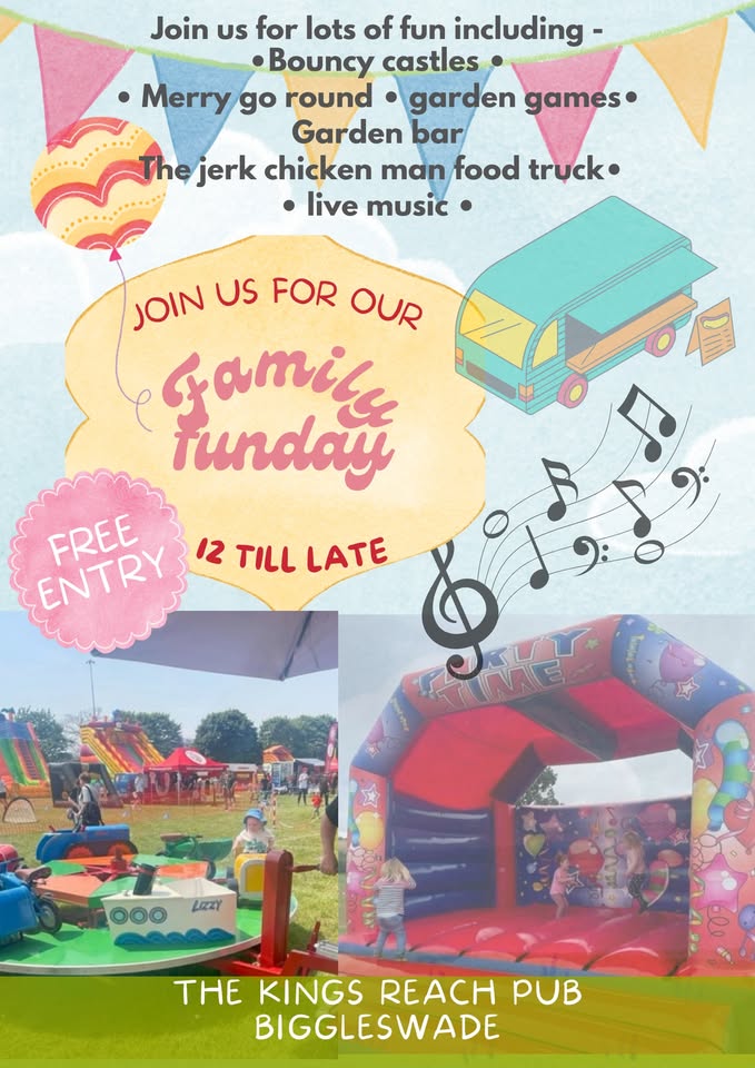 🎉 Family Bank Holiday Funday at The Kings Reach in Biggleswade  - May 26, 2025 12:00 PM at The Kings Reach, Potton Road, Biggleswade, SG18 0EL