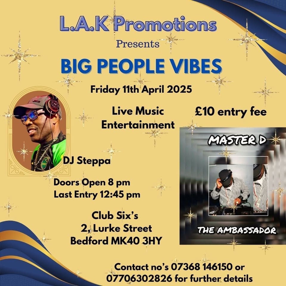 🎧 Big People Vibes at Club Six's in Bedford - Original Event Image | Adults, Entertainment, Food/Drink, Music, Nightlife, Pay On Entry, Tickets | Suitable for: Adults Only, Toilets 🎧 Big People Vibes at Club Six's in Bedford - April 11, 2025 08:00 PM at Club Six’s, 2 Lurke Street, Bedford, MK40 3HY