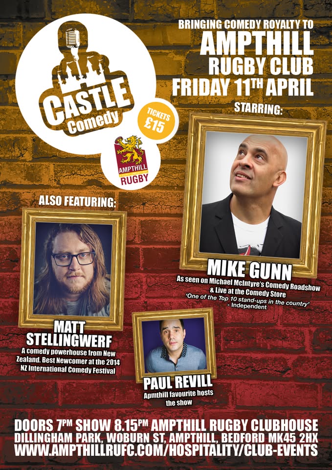 🤣 Comedy Night at Ampthill Rugby Club (Ages 18+) - Original Event Image | Adults, Advance Booking, Comedy, Entertainment, Food/Drink, Fun, Indoor, Nightlife, Rainy Days, Social, Ticket Event | Suitable for: Adults Only, Free Parking, Parking Onsite, Toilets 🤣 Comedy Night at Ampthill Rugby Club (Ages 18+) - April 11, 2025 08:15 PM at Ampthill Rugby Club
Dillingham Park, Woburn St, Ampthill, Bedford MK45 2HX