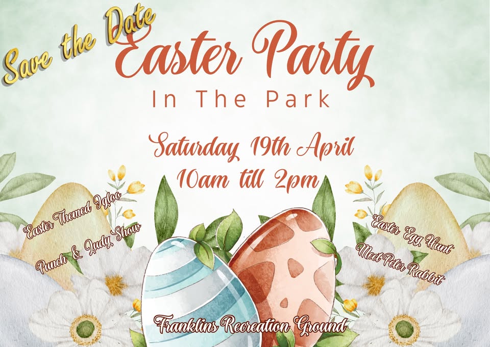 🐰 Easter Party in the Park in Biggleswade 2025- Easter Egg Hunt and Meet Peter Rabbit - Original Event Image | Attractions, Baby/Toddlers, Entertainment, Free Entry, Fun, Half Term, Kids, Outdoor, Play Area, Scenic | Suitable for: Children, Family, Accessible 🐰 Easter Party in the Park in Biggleswade 2025- Easter Egg Hunt and Meet Peter Rabbit - April 19, 2025 10:00 AM at Franklin Recreation Ground, Mill Ln, Biggleswade SG18 8AZ