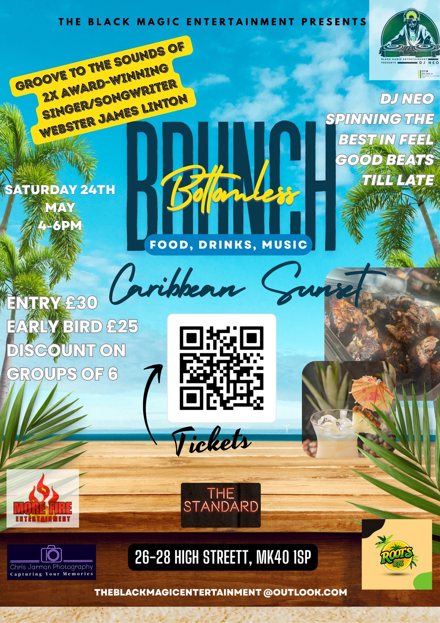 🍹Caribbean Sunset - Bottomless Brunch at The Standard Rooftop Terrace, Bedford - May 24, 2025 04:00 PM at The Standard 26-28 High Street, Bedford, MK40 1SP