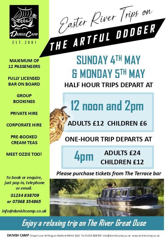 🛡 Bank Holiday Danish Camp - Willington at Danish CAMP
Chapel Ln, Willington, Bedford MK44 3QG | Adults, Family, Food/Drink, Free Entry, Fun, Indoor, Music, Outdoor, Scenic | Suitable for: Accessible, Family, Free Parking, Toilets 🛡 Bank Holiday Danish Camp - Willington - Event Image 2 May 04, 2025 10:00 AM