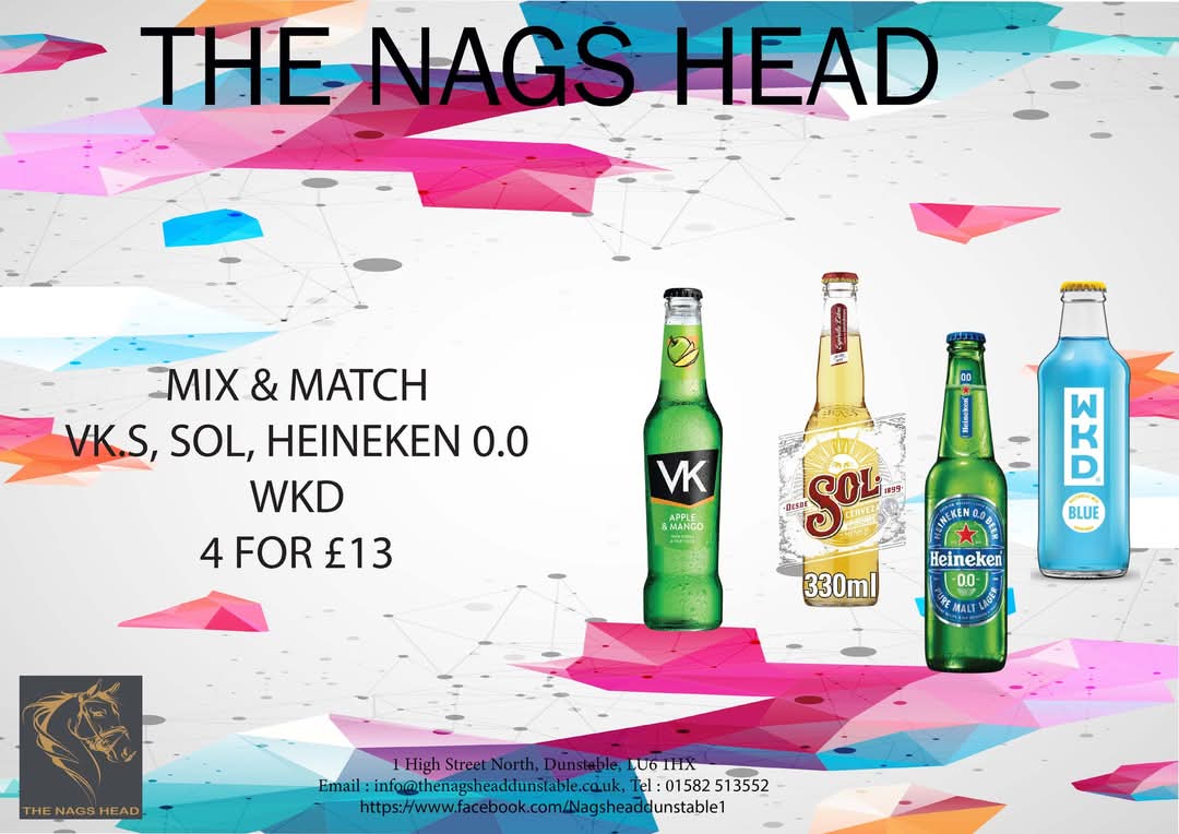 🎶 The Nags Head Bank Holiday Weekend - Dunstable at The Nags Head, 1 High St N, Dunstable LU6 1HX | Adults, Food/Drink, Free Entry, Music, Nightlife | Suitable for: Adults Only, Toilets 🎶 The Nags Head Bank Holiday Weekend - Dunstable - Event Image 4 May 04, 2025 09:00 PM
