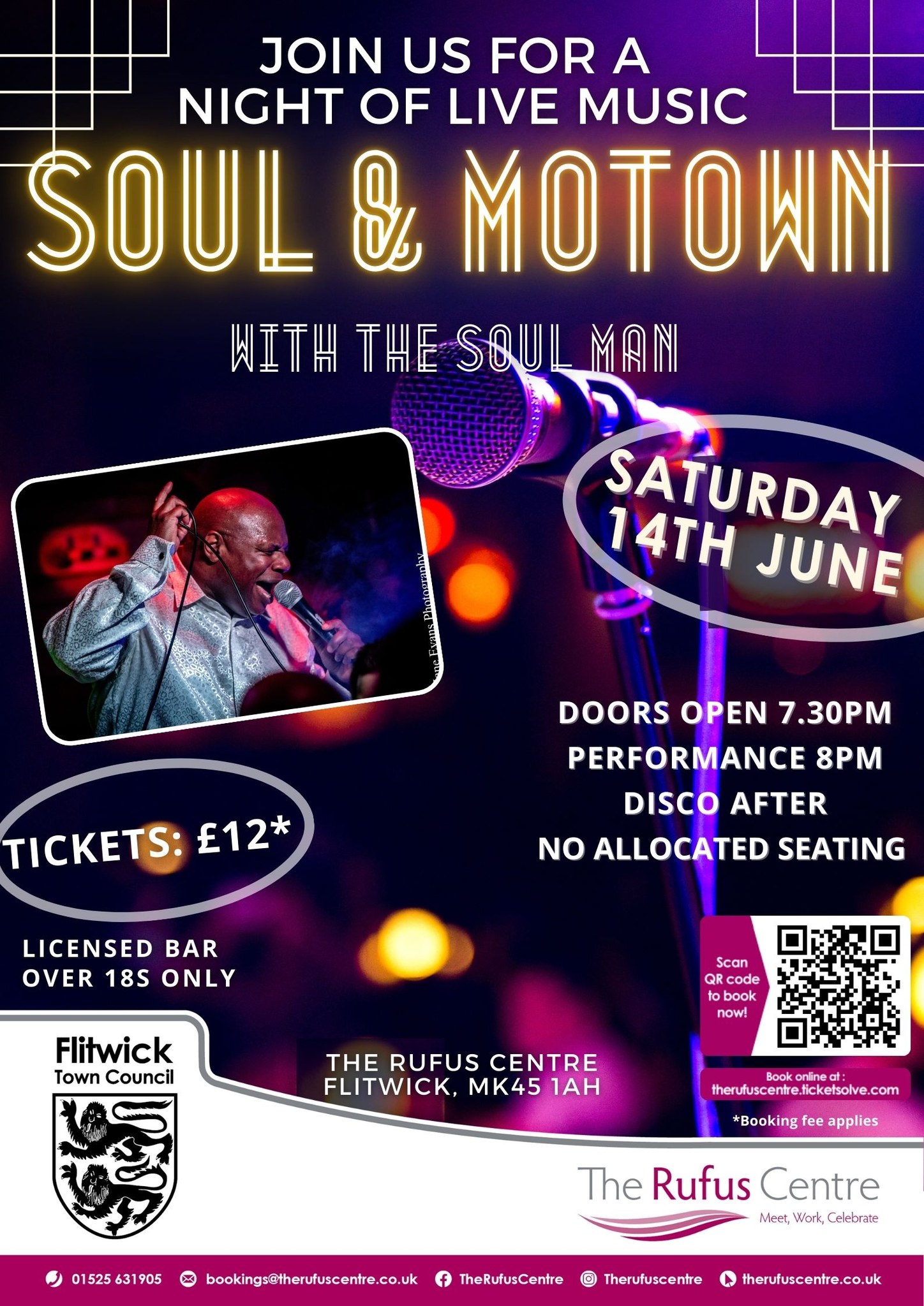 🕺SOUL MAN at The Rufus Centre, Flitwick - June 2025 - June 14, 2025 07:30 PM at The Rufus Centre Steppingley Rd, Flitwick, Bedford, MK45 1AH