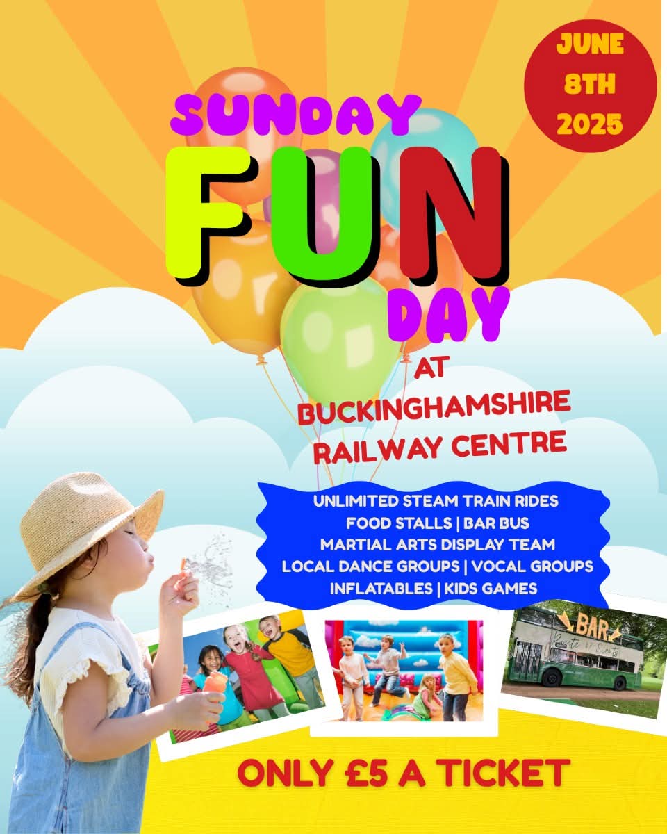 🤸♂️ Buckinghamshire Railway Centre Fun Day 2025 at Buckinghamshire Railway Centre, Station Road, Quainton, Aylesbury, Bucks, HP22 4BY | Adults, Automotive, Entertainment, Family, Food/Drink, Fun, Indoor, Kids, Low Cost, Outdoor, Activities, Advance Booking, Attractions, History & Heritage, Music, Ticket Event, Play Area, Play Parks | Suitable for: Accessible, Toilets, Children, Family 🤸♂️ Buckinghamshire Railway Centre Fun Day 2025 - Event Image 4 June 08, 2025 10:30 AM