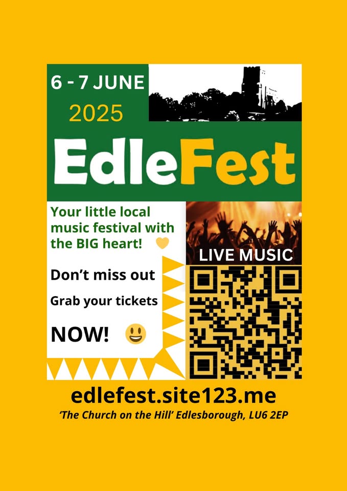 🎶 EdleFest 2025 - Original Event Image | Adults, Advance Booking, Date Idea, Entertainment, Family, Food/Drink, Fun, Indoor, Music, Nightlife, Scenic, Ticket Event | Suitable for: Family, Toilets 🎶 EdleFest 2025 - June 07, 2025 06:30 PM at Edlesborough, LU6 2EP