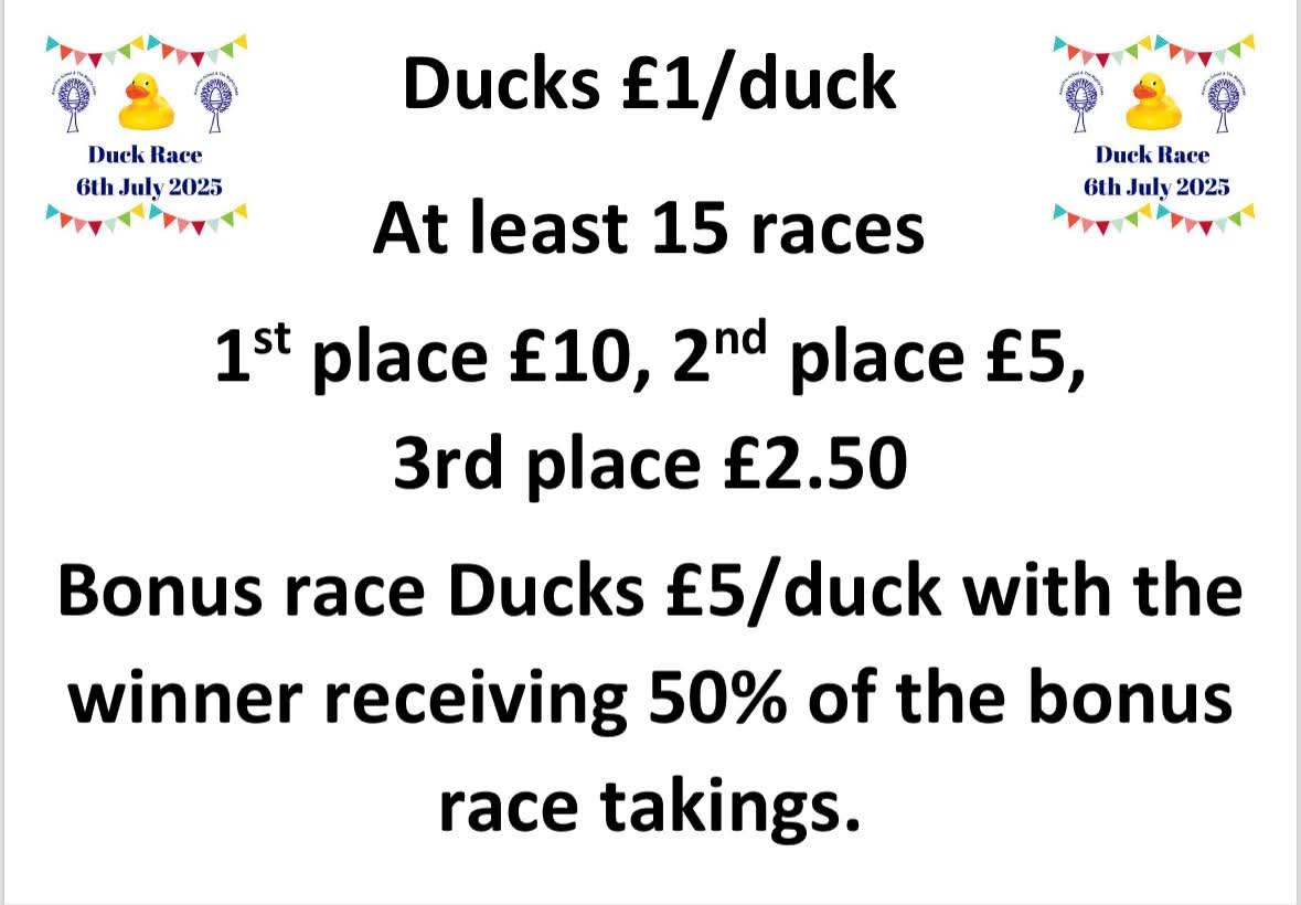 🦆 Shefford Annual Duck Race 2025 at Farndons at The Swan, 2 Bedford Rd, Shefford SG17 5DJ | Annual, Charity, Entertainment, Family, Free Entry, Fun, Kids, Low Cost, Outdoor, Social, Stalls, Walks, Adults, Water | Suitable for: Accessible, Children, Family 🦆 Shefford Annual Duck Race 2025 - Event Image 3 July 06, 2025 12:00 PM