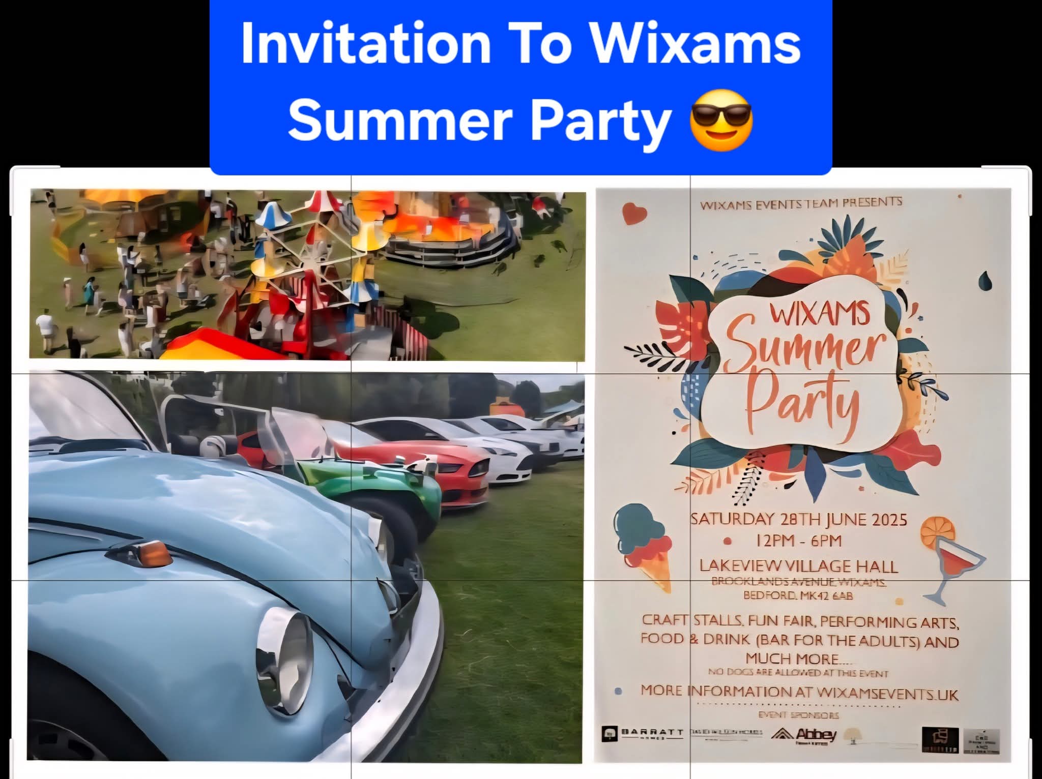 🌞 Wixams Summer Party 2025! at Lakeview Village Hall, 155-160 Brooklands Ave, Wixams, Bedford MK42 6AB | Activities, Adults, Attractions, Baby/Toddlers, Entertainment, Food/Drink, Free Entry, Fun, Fun Fair, Kids, Music, Outdoor, Stalls, Family, Automotive | Suitable for: Accessible, Children, Family, Toilets, Wheelchair Friendly 🌞 Wixams Summer Party 2025! - Event Image 3 June 28, 2025 12:00 PM