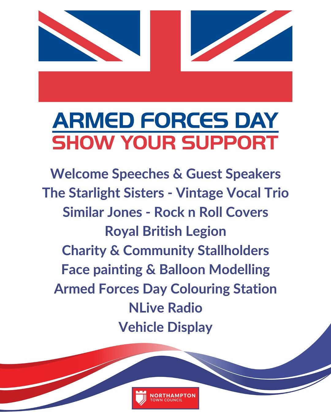 🇬🇧 Armed Forces Day 2025 - Northampton at Market Square, Northampton, NN1 2DL | Activities, Adults, Attractions, Automotive, Charity, Entertainment, Family, Free Entry, Fun, History & Heritage, Music, Stalls | Suitable for: Accessible, Children, Family, Wheelchair Friendly 🇬🇧 Armed Forces Day 2025 - Northampton - Event Image 2 June 28, 2025 10:00 AM