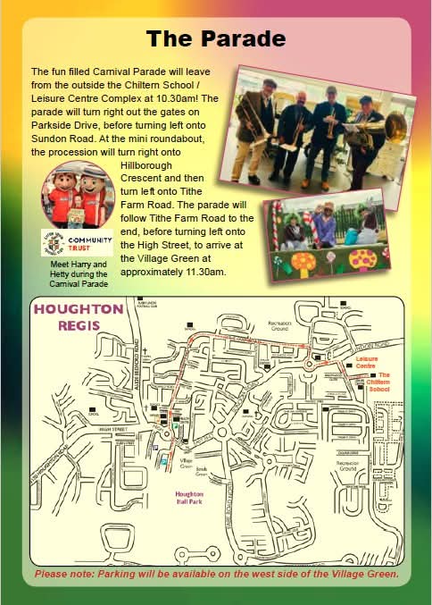 🎊 Houghton Regis Carnival 2025 at The Grn, Houghton Regis, Dunstable LU5 5DX | Adults, Attractions, Entertainment, Family, Food/Drink, Free Entry, Fun, Kids, Music, Outdoor, Parks, Play Parks, Stalls | Suitable for: Accessible, Children, Dog Friendly, Family, Toilets, Wheelchair Friendly 🎊 Houghton Regis Carnival 2025 - Event Image 2 July 12, 2025 10:00 AM