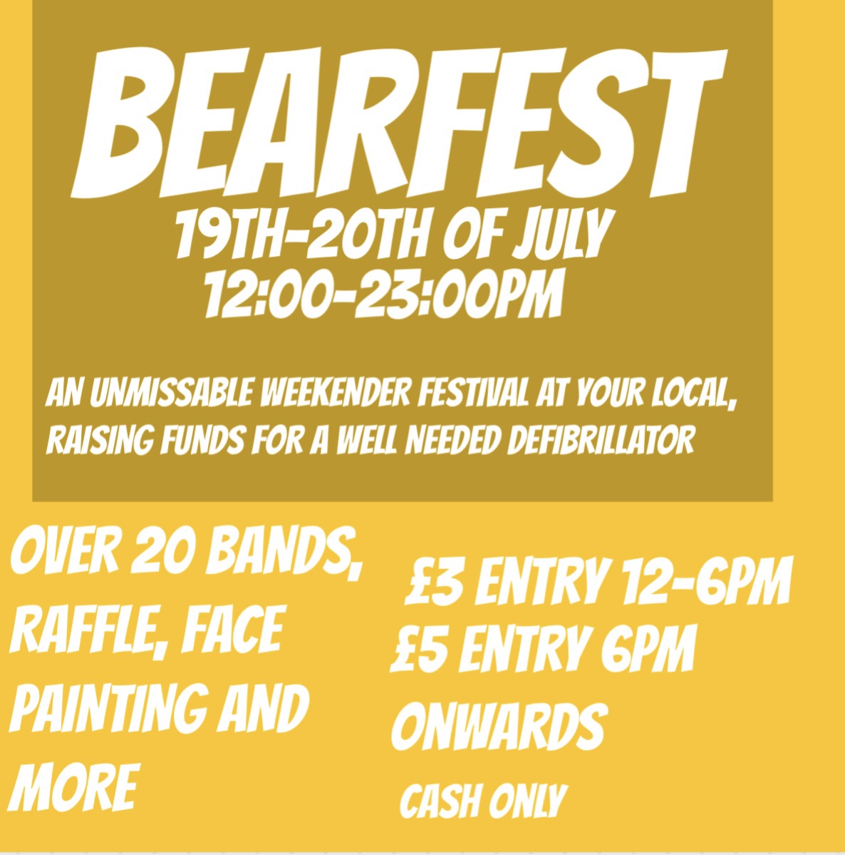 🎊 BEARFEST 2025 - In Aid of Charity at The Bear Pub, Bedford - Original Event Image | Adults, Entertainment, Family, Food/Drink, Low Cost, Music, Outdoor, Social, Stalls, Charity, Date Idea, Fun, Indoor, Pubs / Restaurants, Teens | Suitable for: Family, Toilets 🎊 BEARFEST 2025 - In Aid of Charity at The Bear Pub, Bedford - July 19, 2025 11:00 AM at The Bear Pub, High Street, Bedford, 92 High street, MK40 1NN