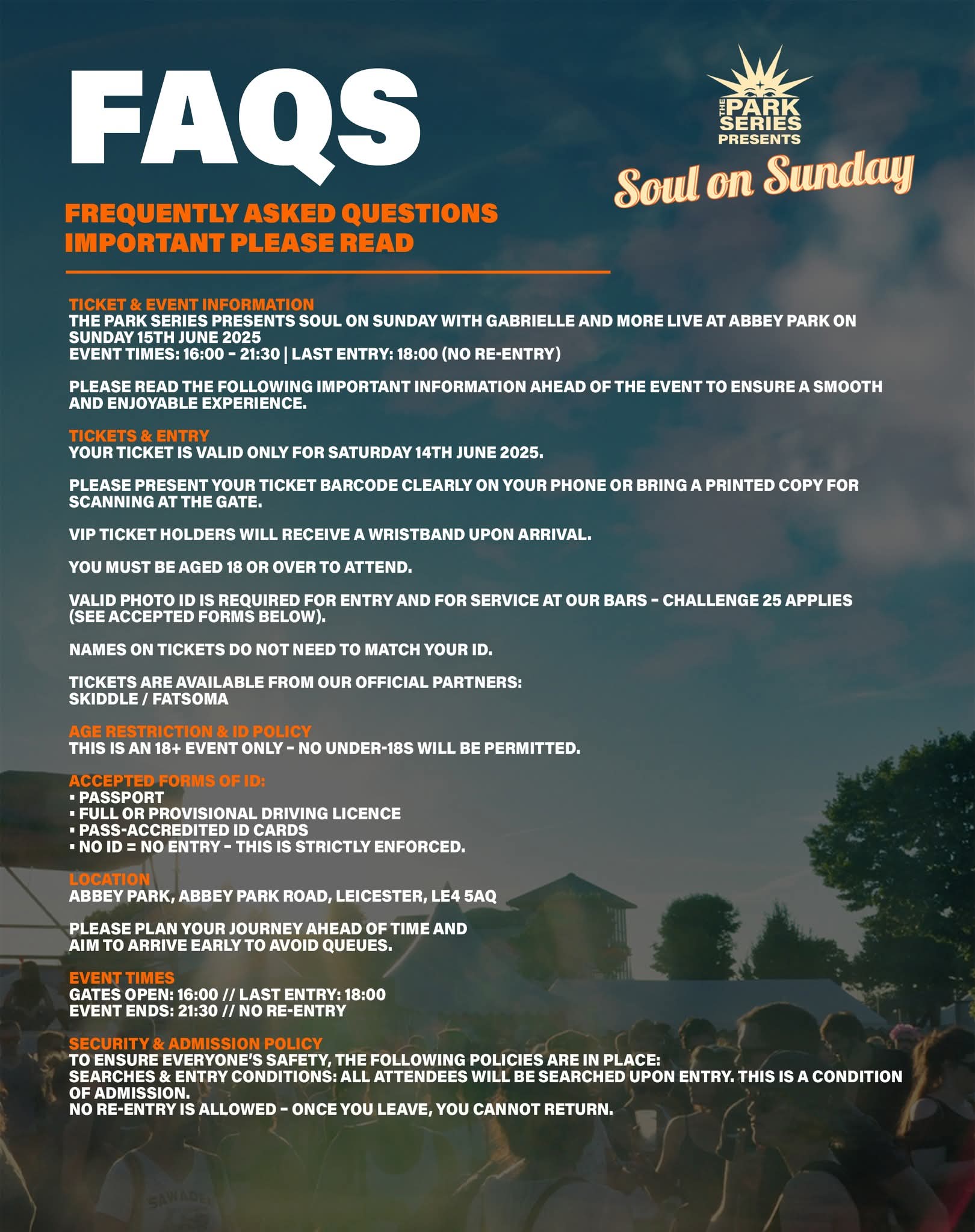 🤩 The Park Series presents Soul on Sunday at Hitchin Priory Gardens at Hitchin Priory,
Tilehouse St, Hitchin SG5 2DL | Adults, Advance Booking, Entertainment, Food/Drink, Music, Outdoor, Social, Stalls, Ticket Event, Nightlife | Suitable for: Adults Only, Toilets, Accessible 🤩 The Park Series presents Soul on Sunday at Hitchin Priory Gardens - Event Image 2 July 20, 2025 04:00 PM
