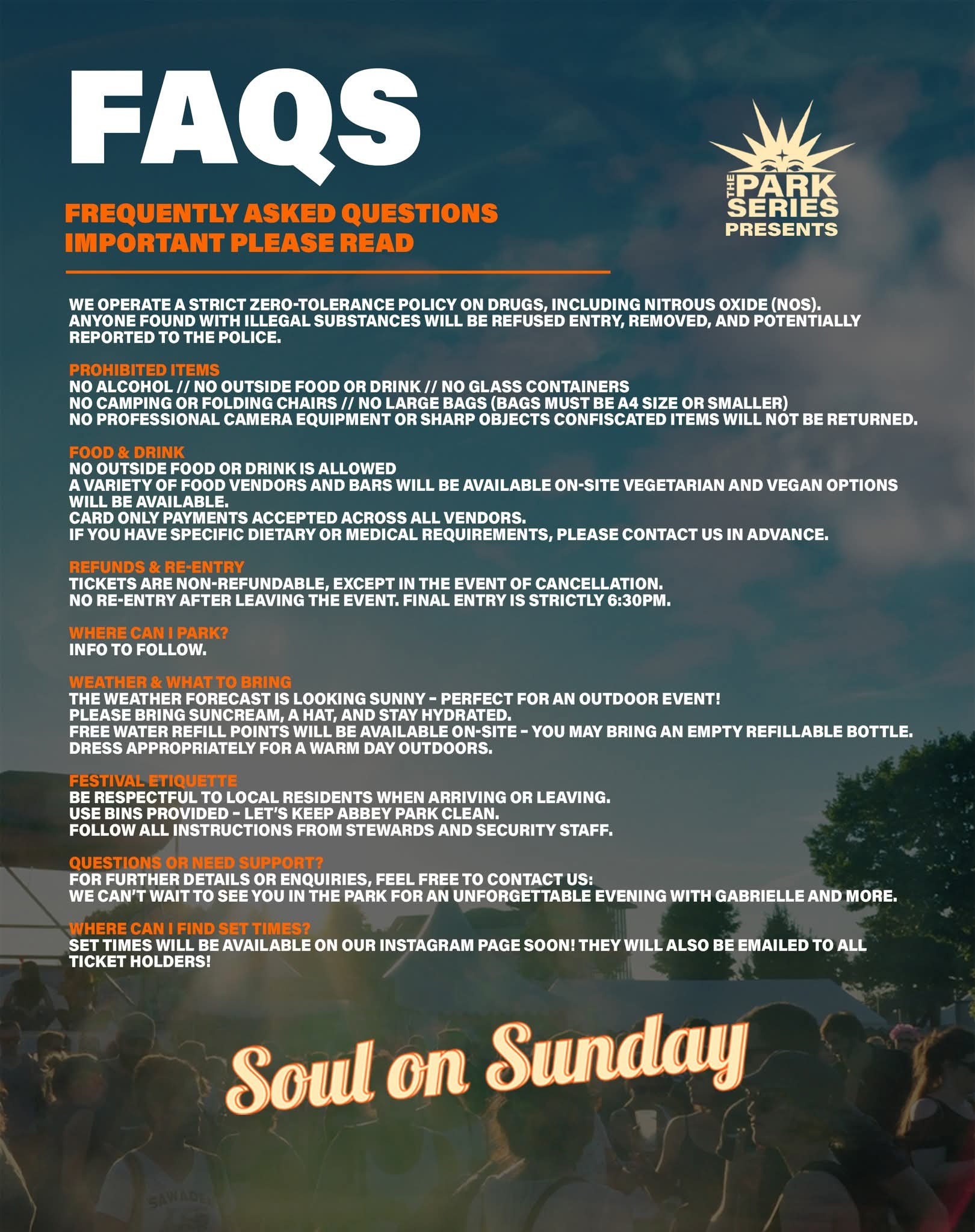 🤩 The Park Series presents Soul on Sunday at Hitchin Priory Gardens at Hitchin Priory,
Tilehouse St, Hitchin SG5 2DL | Adults, Advance Booking, Entertainment, Food/Drink, Music, Outdoor, Social, Stalls, Ticket Event, Nightlife | Suitable for: Adults Only, Toilets, Accessible 🤩 The Park Series presents Soul on Sunday at Hitchin Priory Gardens - Event Image 3 July 20, 2025 04:00 PM