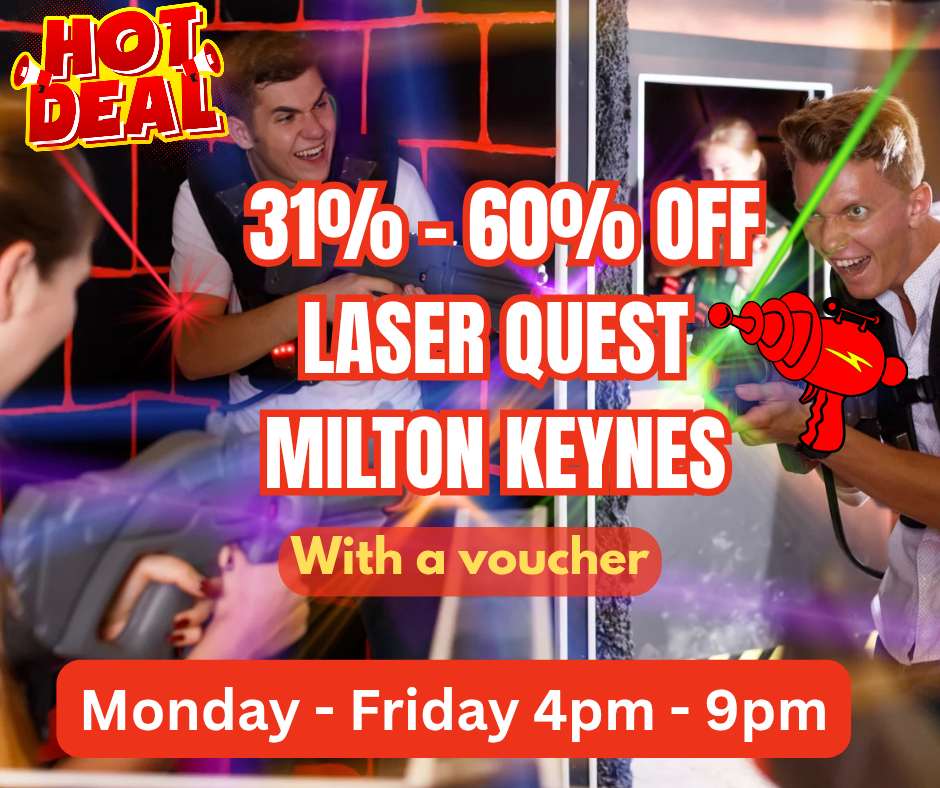 🔫 Unleash Fun with 2 x Laser Quest Games in Milton Keynes - Up to 6 Players - Play More, Pay Less! (Up to 61% Off) | Categories: Attractions, Entertainment, Online 🔫 Unleash Fun with 2 x Laser Quest Games in Milton Keynes - Up to 6 Players - Play More, Pay Less! (Up to 61% Off) - (31% - 61% off! off)