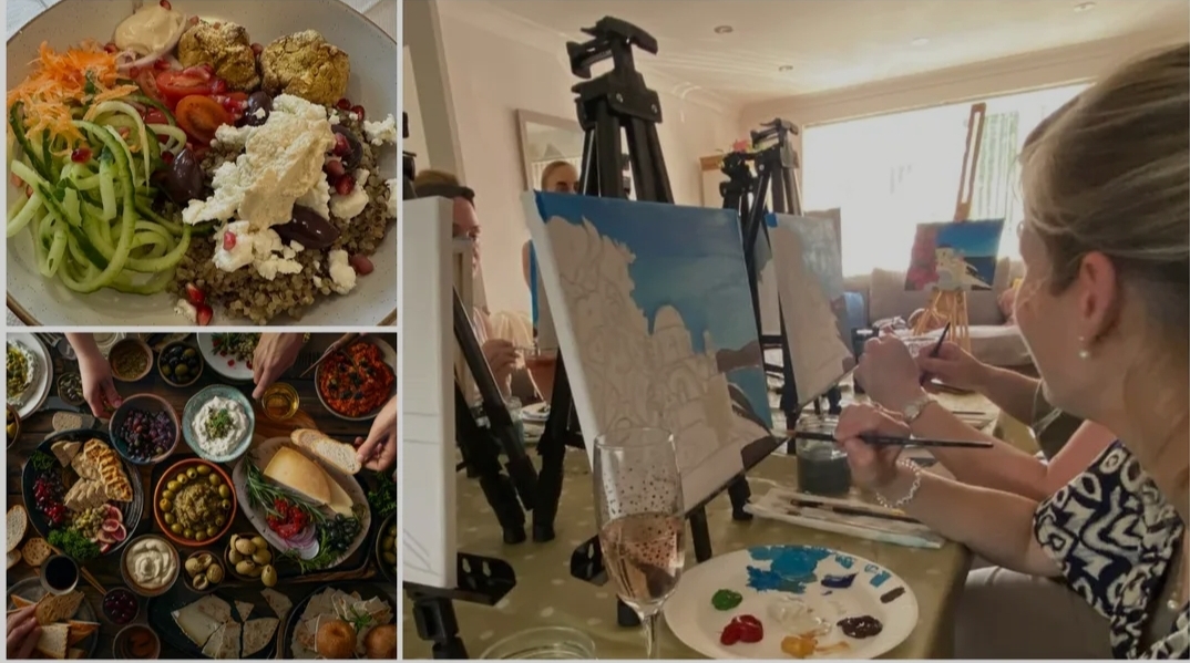 🇬🇷 Greek Themed Sip, Paint and Dine Experience at St John's Barn, Biddenham, Bedford MK40 4AS | Activities, Adults, Advance Booking, Creative, Date Idea, Food/Drink, Indoor, Social | Suitable for: Toilets 🇬🇷 Greek Themed Sip, Paint and Dine Experience - Event Image 2 July 20, 2025 02:00 PM