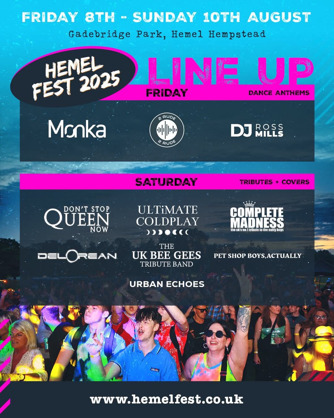 🎊 Hemel Fest 2025 at Gadebridge Park, Gadebridge Lane, Hemel Hempstead HP1 3JG | Adults, Advance Booking, Entertainment, Family, Fun, Music, Nightlife, Outdoor, Parks, Teens, Ticket Event | Suitable for: Family, Toilets 🎊 Hemel Fest 2025 - Event Image 3 August 08, 2025 05:00 PM